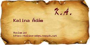 Kalina Ádám névjegykártya